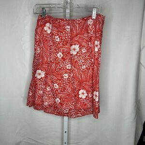Ann Taylor Red Floral Mini Skirt